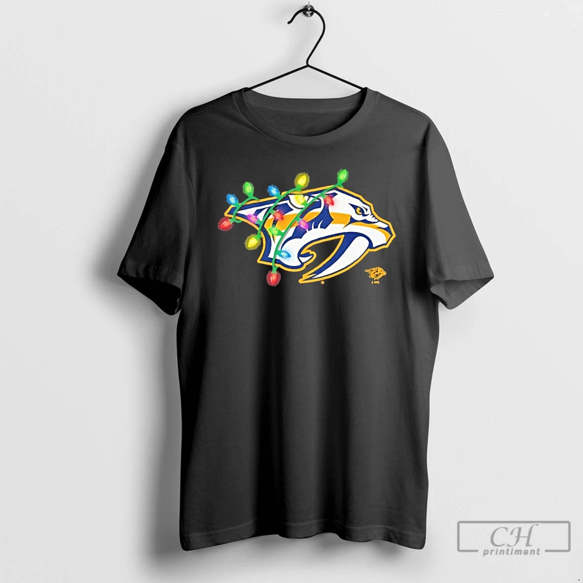 Premium Nashville Predators Logo Lights Christmas Shirt Hoodie Sweatshirt | PurePodTees.com