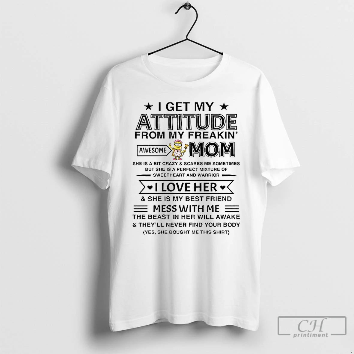 Premium Ndcncum3 Minion I Get My Attitude From My Freakin Awesome Mom She Is Shirt Hoodie Sweatshirt | PurePodTees.com