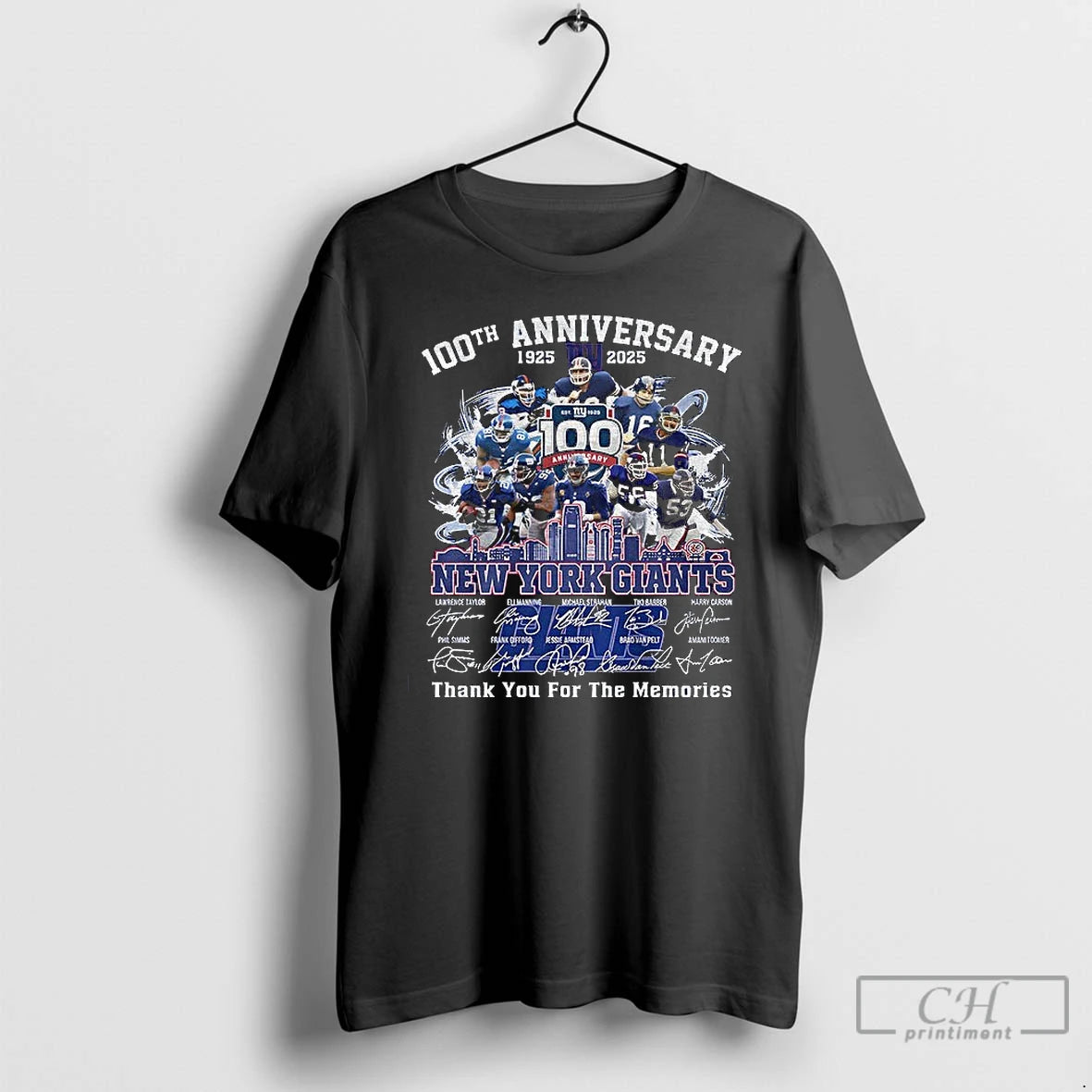 Premium New York Giants 100th Anniversary 1925 2025 Our Way Thank You For The Memories Shirt Hoodie Sweatshirt