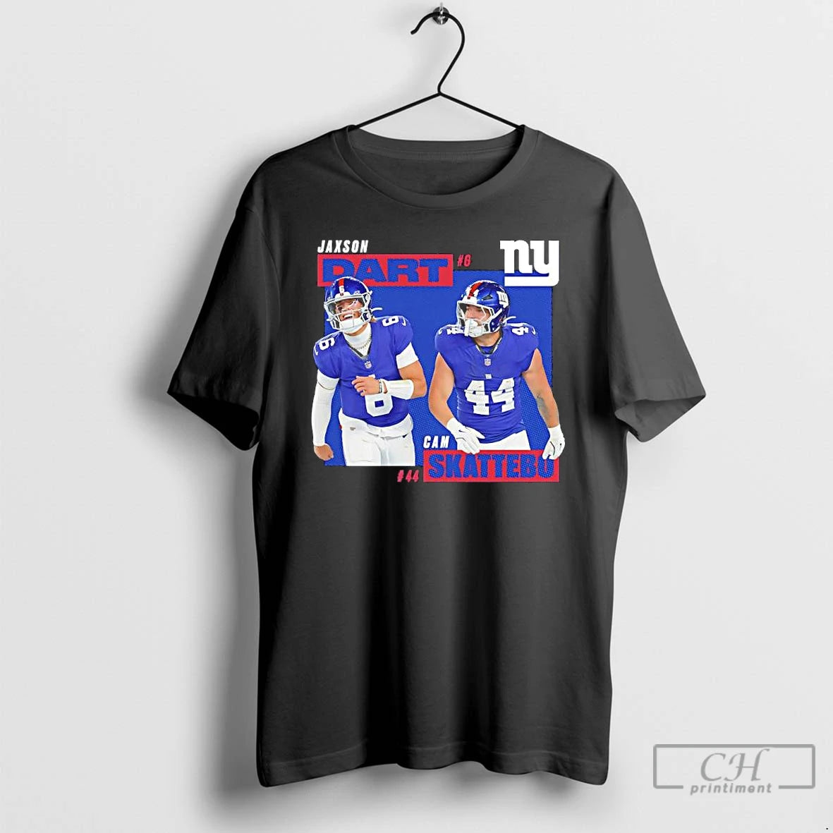 Premium New York Giants Rb Cam Skattebo 44 Jaxson Dart 8 Graphic T Shirts Hoodie Sweatshirt | PurePodTees.com