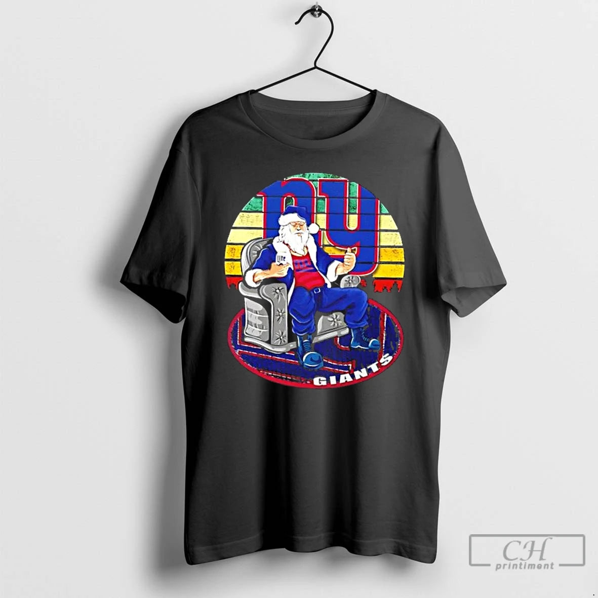 Premium New York Giants X Santa Claus Christmas Vintage T Shirts Hoodie Sweatshirt | PurePodTees.com