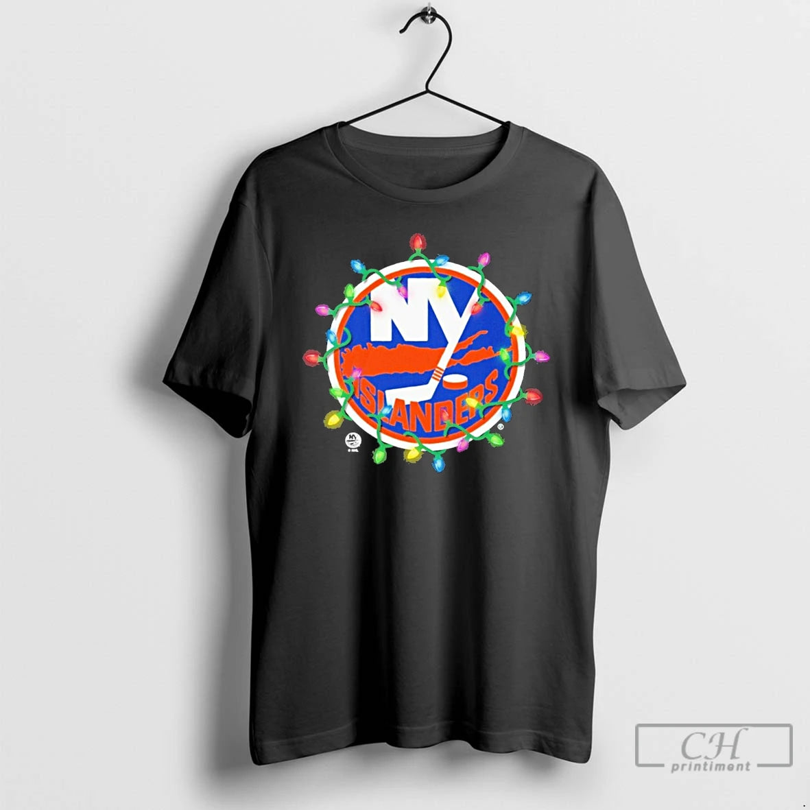 Premium New York Islanders Logo Lights Christmas Shirt Hoodie Sweatshirt | PurePodTees.com