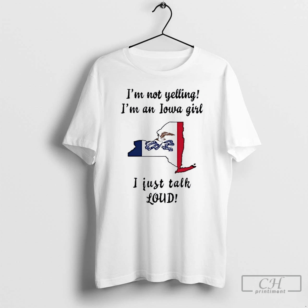 Premium New York Map Im Not Yelling Im An Iowa Girl I Just Talk Loud Shirt Hoodie Sweatshirt | PurePodTees.com