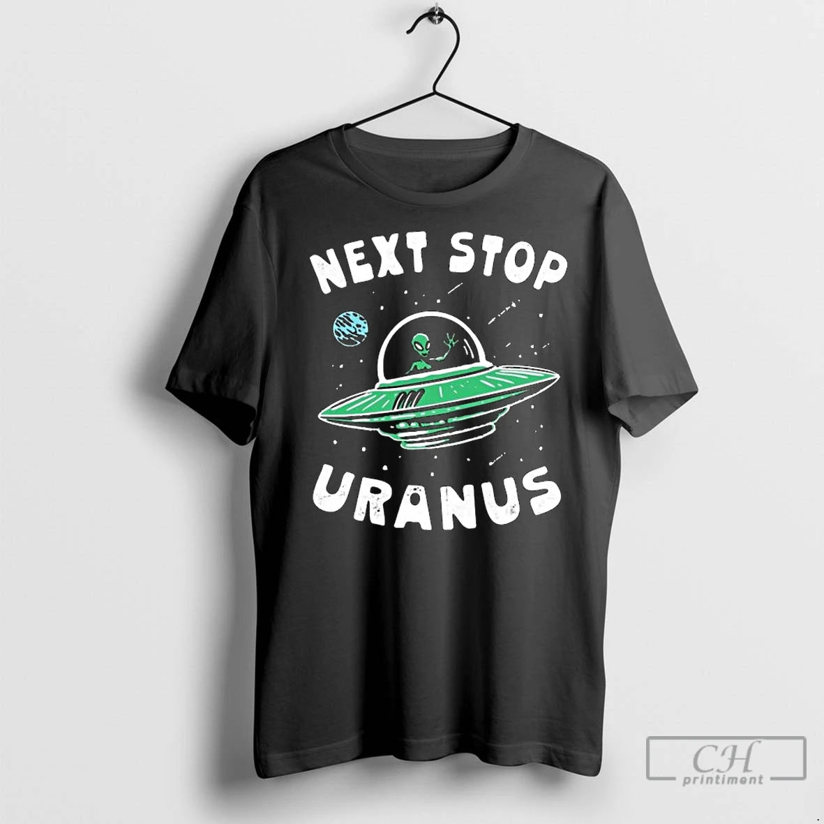 Premium Next Stop Uranus Ufo Long Sleve Shirt Hoodie Sweatshirt | PurePodTees.com