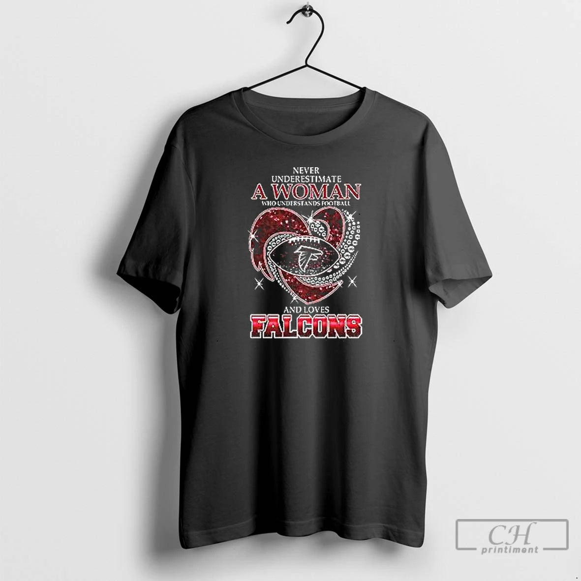 Premium Nice Never Underestimate A Woman Who Understands Football And Loves Falcons 2025 T Shirts Hoodie Sweatshirt
