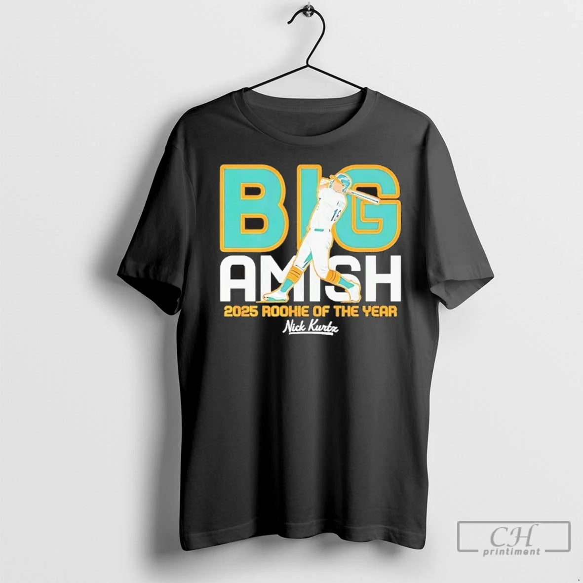 Premium Nick Kurtz Big Amish 2025 Rookie Of The Year Shirt Hoodie Sweatshirt | PurePodTees.com