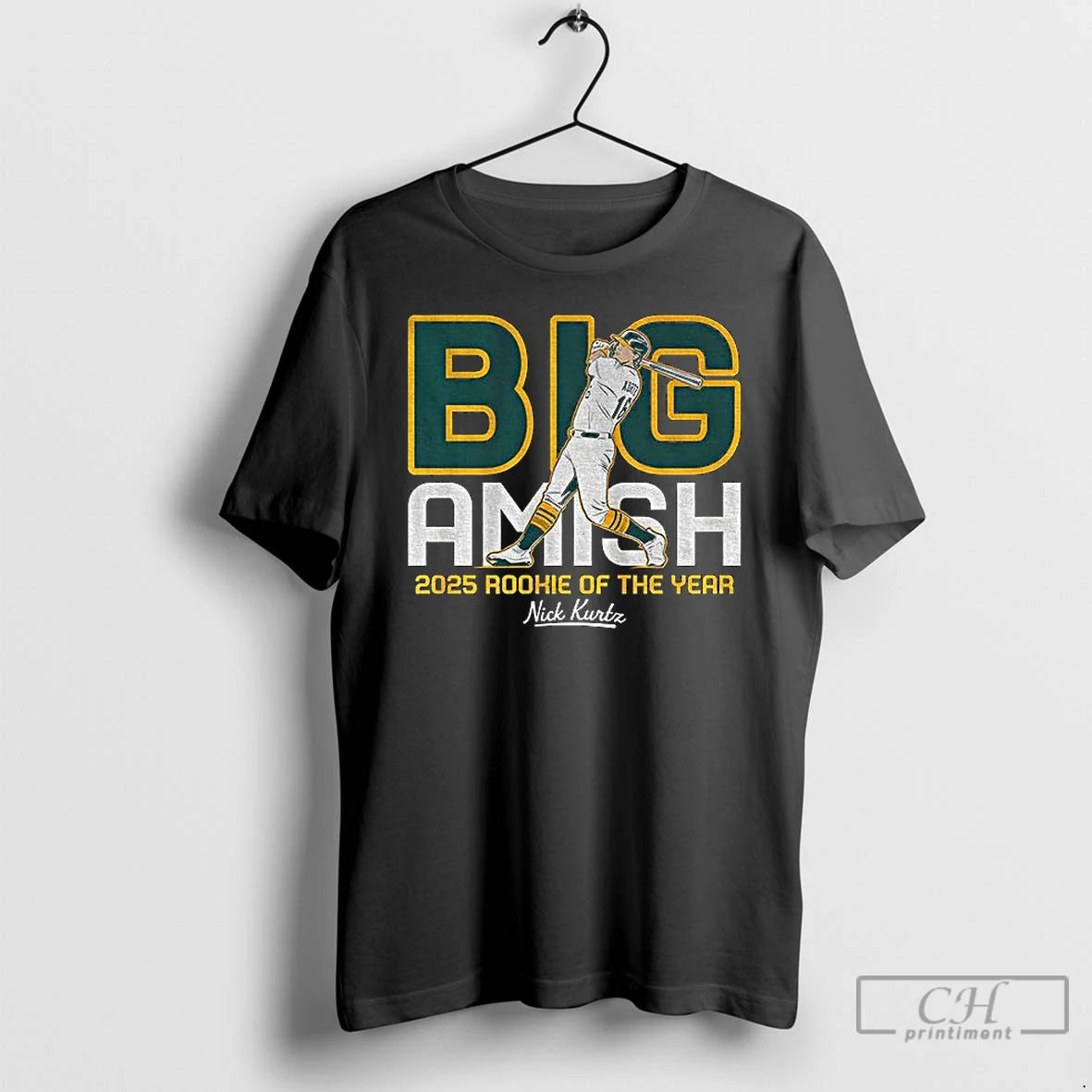 Premium Nick Kurtz Oakland Athletics Mlb Baseball Big Amish Rookie Of The Year T Shirts Hoodie Sweatshirt | PurePodTees.com