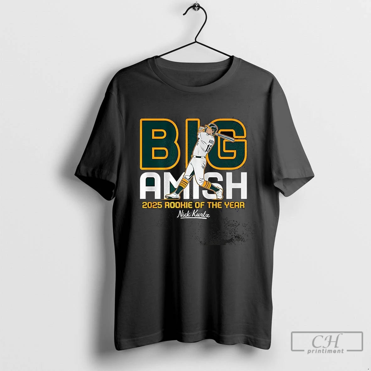 Premium Nick Kurtz Oakland Athletics Baseball Big Amish Rookie Of The Year 2025 Shirt Hoodie Sweatshirt | PurePodTees.com