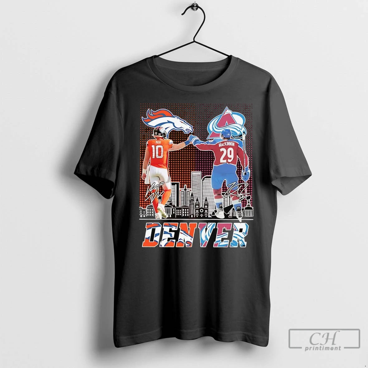 Premium Nix And Mackinnon Fist Bump Denver City Skyline Shirt Hoodie Sweatshirt | PurePodTees.com