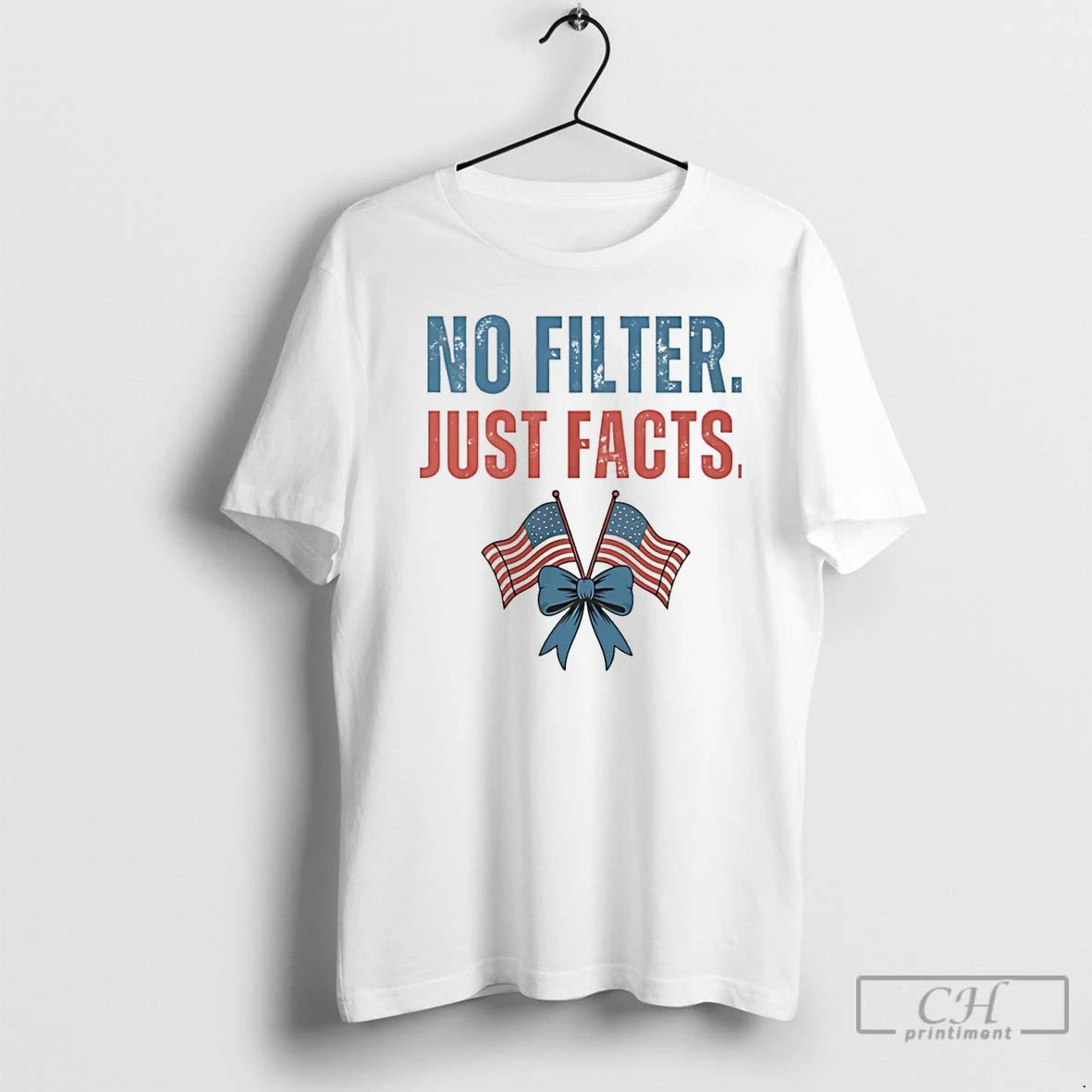 Premium No Filter Just Facts Usa Flag Christmas T Shirts Hoodie Sweatshirt | PurePodTees.com