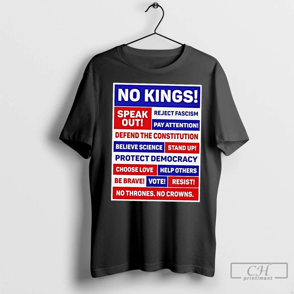 Premium No Kings Speak Out Reject Fascism Pay Attention Defend The Constitution Shirt Hoodie Sweatshirt | PurePodTees.com