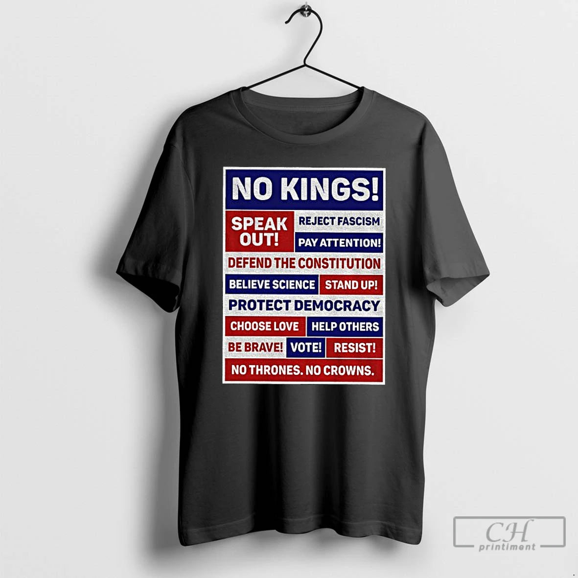 Premium No Kings Speak Out Reject Fascism Pay Attention Defend The Constitution Believe Science Shirt Hoodie Sweatshirt