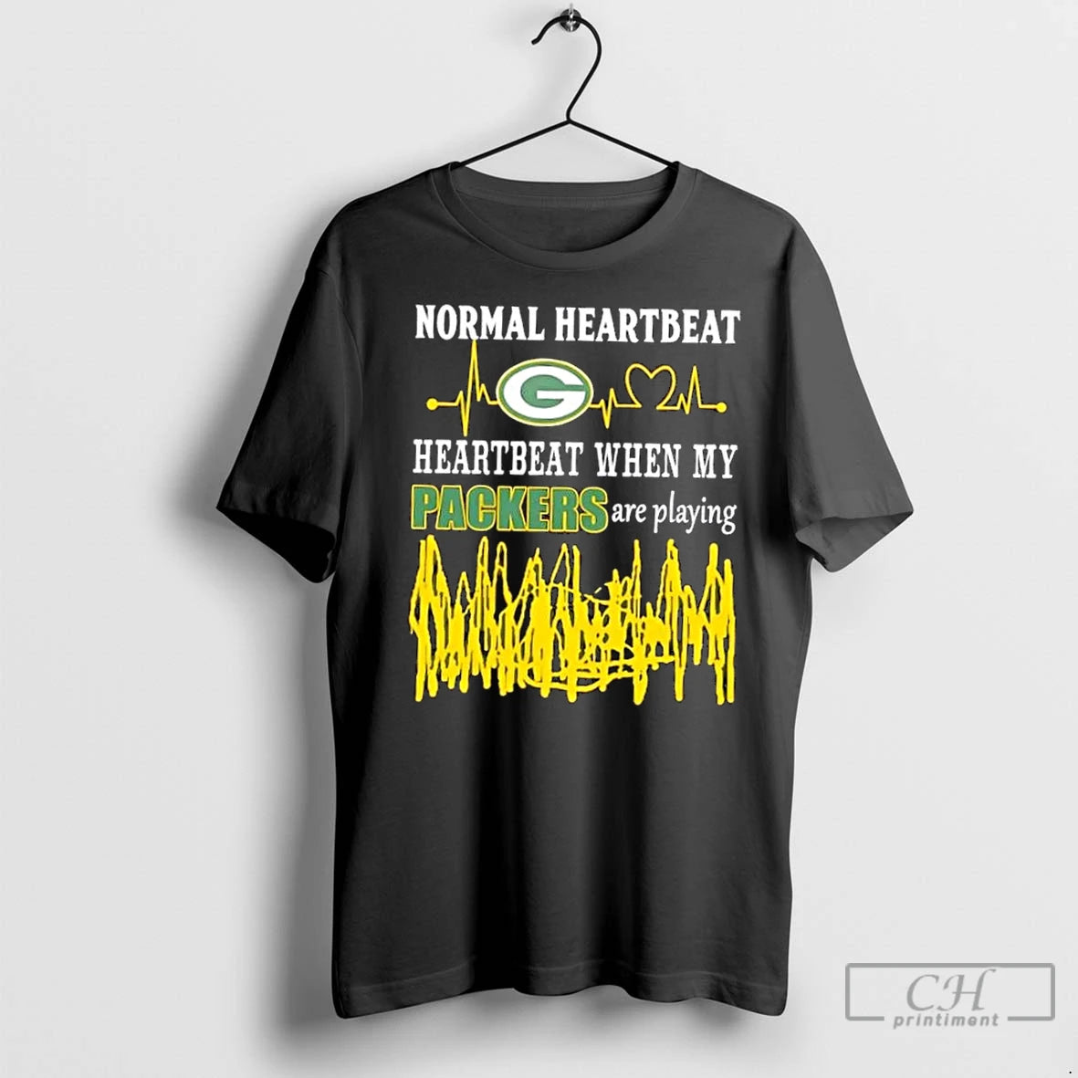 Premium Normal Heartbeat Heartbeat When My Green Bay Packers Are Playing Shirt Hoodie Sweatshirt | PurePodTees.com