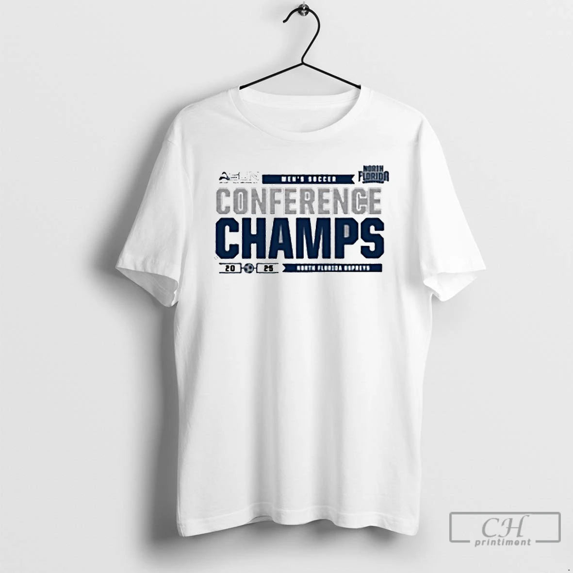 Premium North Florida Ospreys 2025 Asun Mens Soccer Champions Shirt Hoodie Sweatshirt | PurePodTees.com