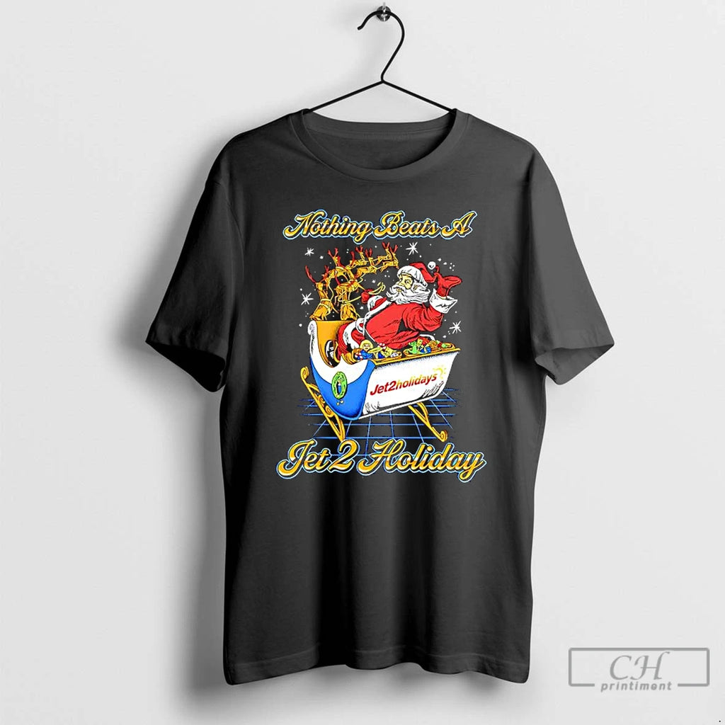 Premium Nothing Beats A Jet 2 Holiday Santa Claus Christmas Shirt Hoodie Sweatshirt | PurePodTees.com