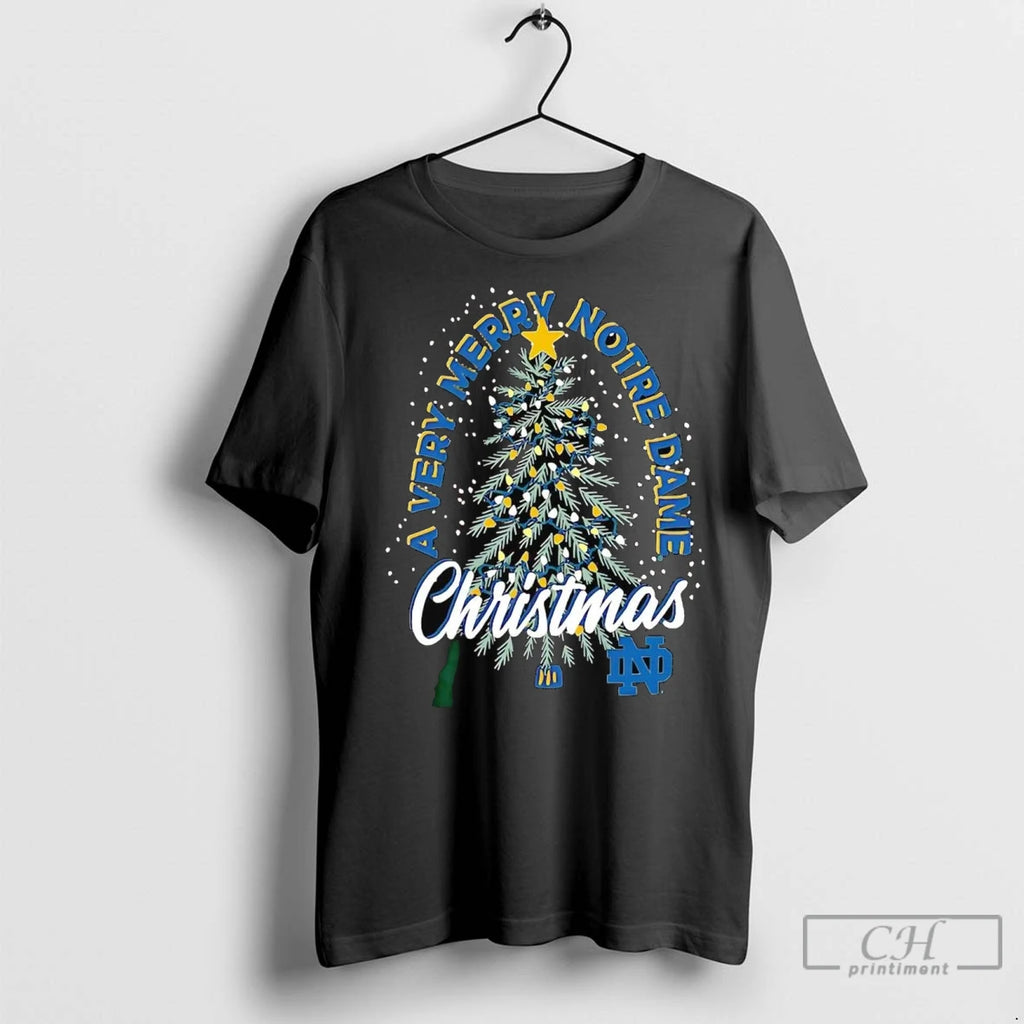 Premium Notre Dame Fighting Irish A Very Merry Notre Dame Christmas Shirt Hoodie Sweatshirt | PurePodTees.com