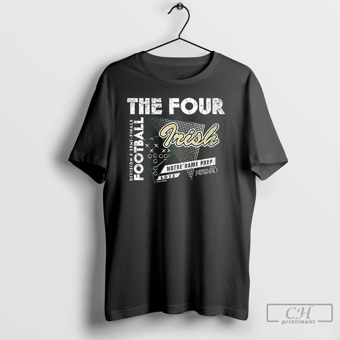 Premium Notre Dame Prep 2025 Mhsaa Football Division 5 The Four Shirt Hoodie Sweatshirt | PurePodTees.com