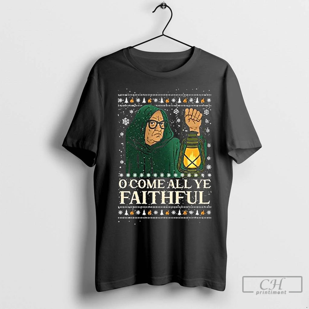 Premium O Come All Ye Faithful Christmas Long Sleve Shirt Hoodie Sweatshirt | PurePodTees.com
