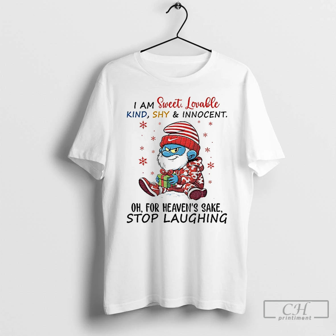 Premium Olu32d71 Smurf Santa Claus I Am Sweet Lovable Kind Shy And Innocent Oh For Shirt Hoodie Sweatshirt | PurePodTees.com
