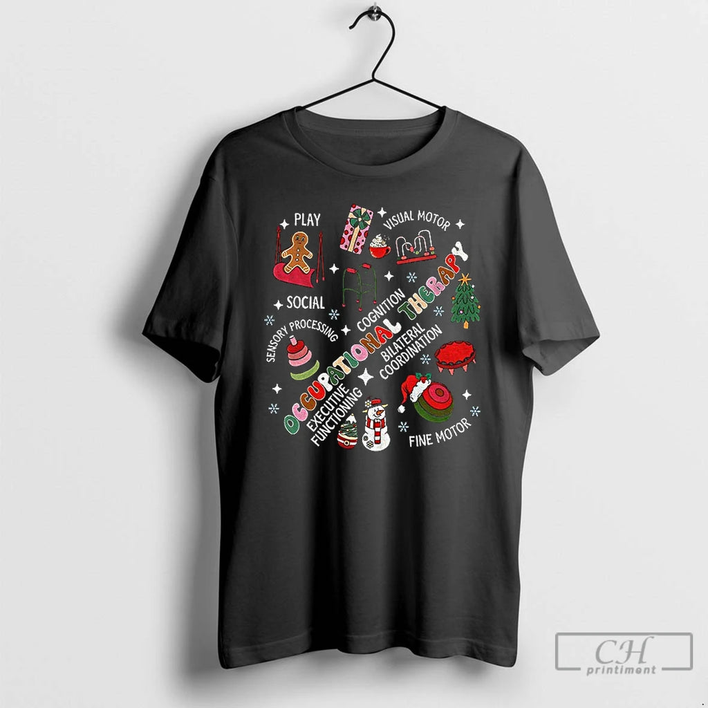 Premium Occupational Therapy Christmas Snowman Rehab Therapist T Shirts Hoodie Sweatshirt | PurePodTees.com