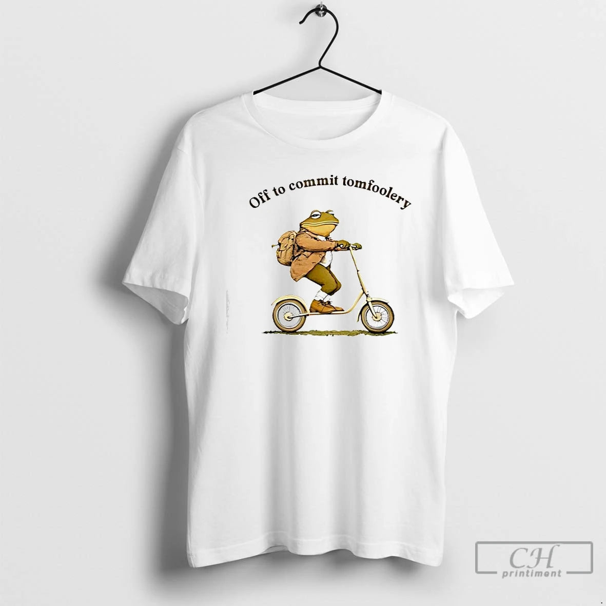 Premium Off To Commit Tomfoolery Frog On A Scooter T Shirts Hoodie Sweatshirt | PurePodTees.com