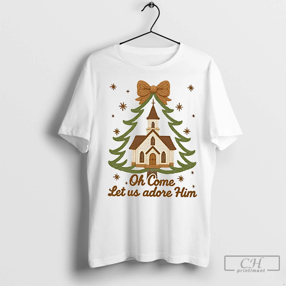 Premium Oh Come Let Us Adore Him Christmas Shirt Hoodie Sweatshirt | PurePodTees.com