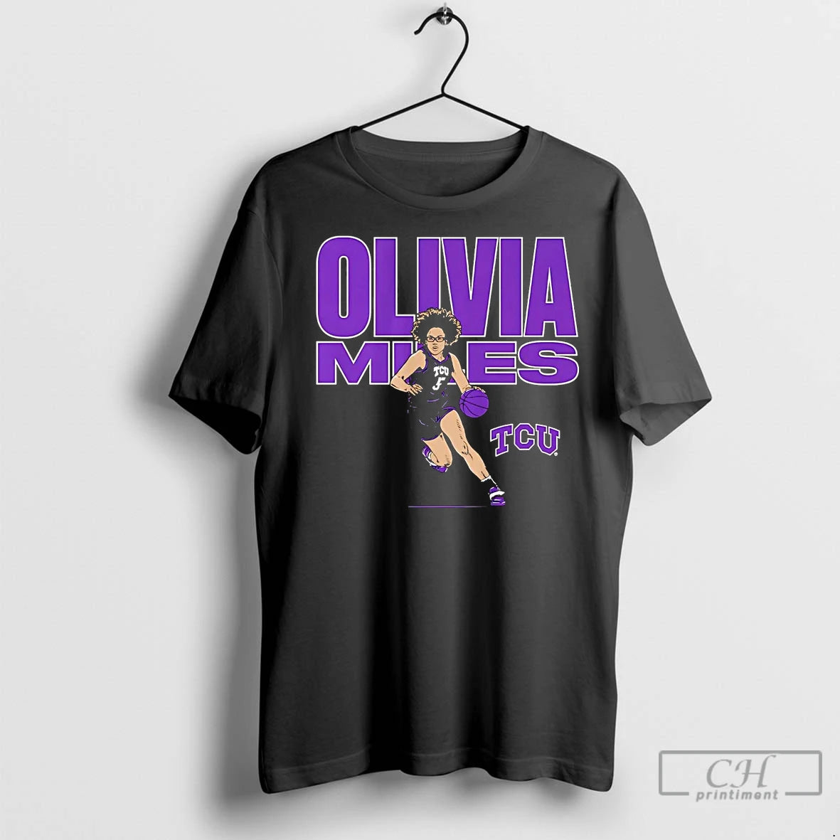 Premium Olivia Miles Dribbling Tcu Horned Frogs Shirt Hoodie Sweatshirt | PurePodTees.com