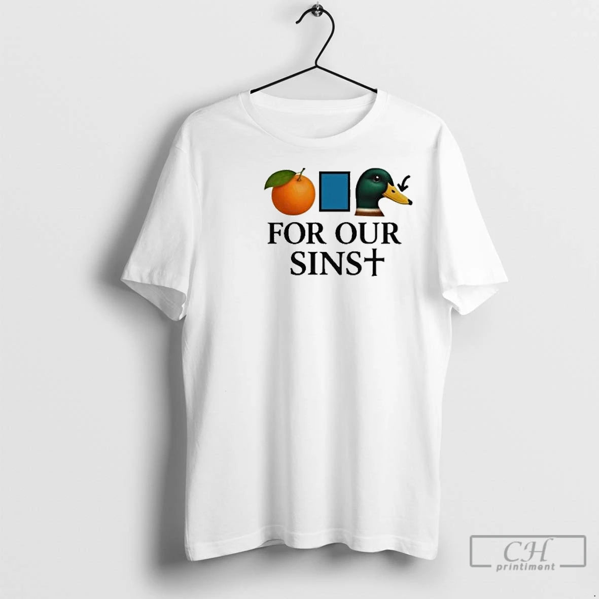 Premium Orange Duck For Our Sins Circle White Shirt Hoodie Sweatshirt | PurePodTees.com