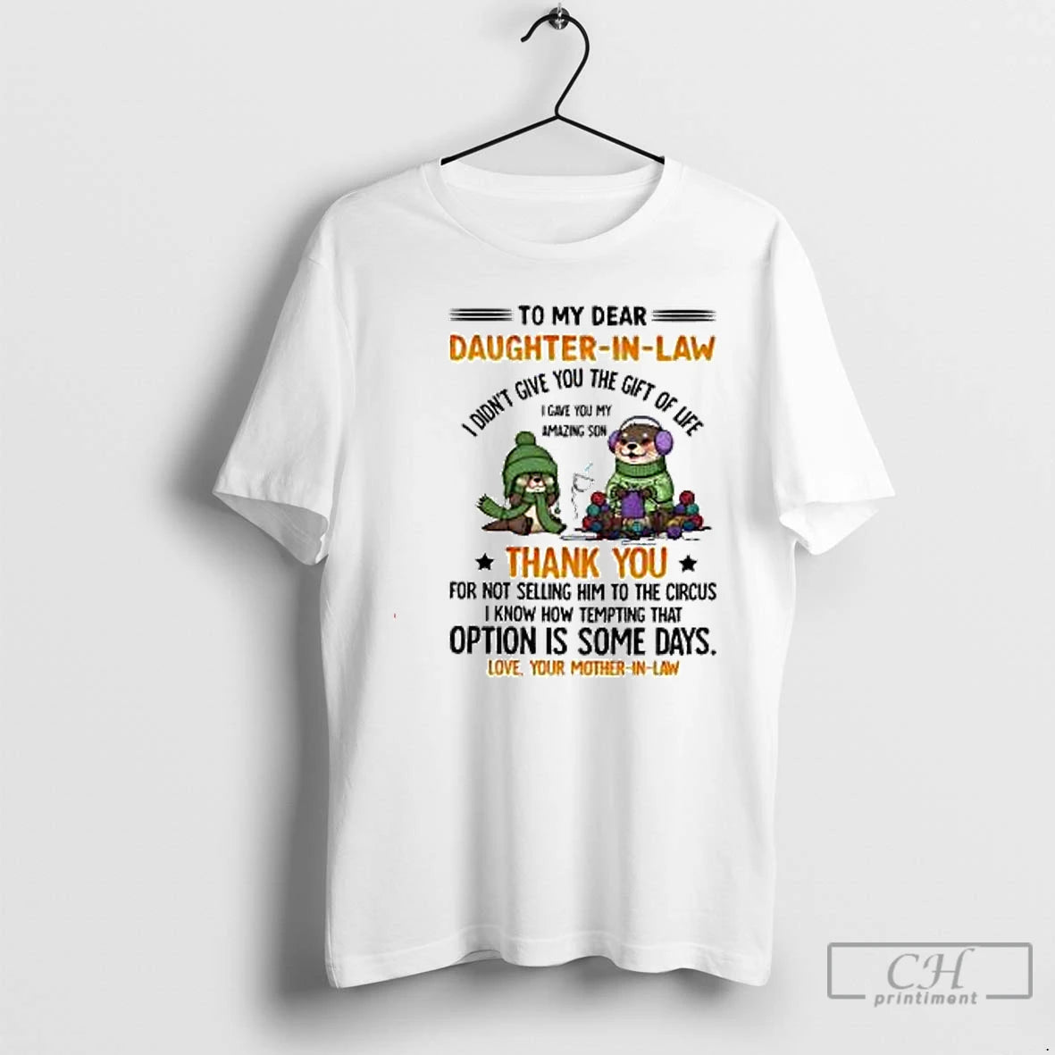 Premium Otter To My Dear Daughter In Law Cute Christmas T Shirts Hoodie Sweatshirt | PurePodTees.com