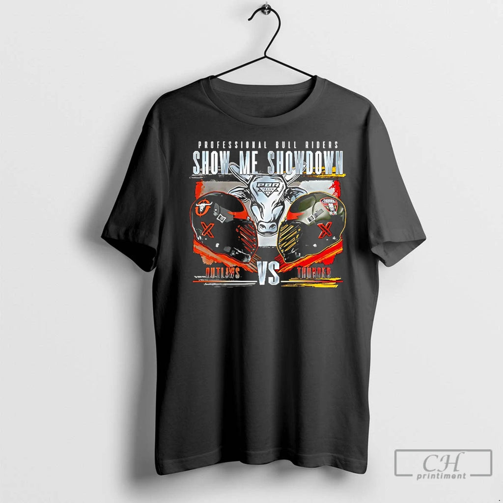 Premium Outlaws Vs Thunder Show Me Showdown Rivalry Helmets Shirt Hoodie Sweatshirt | PurePodTees.com