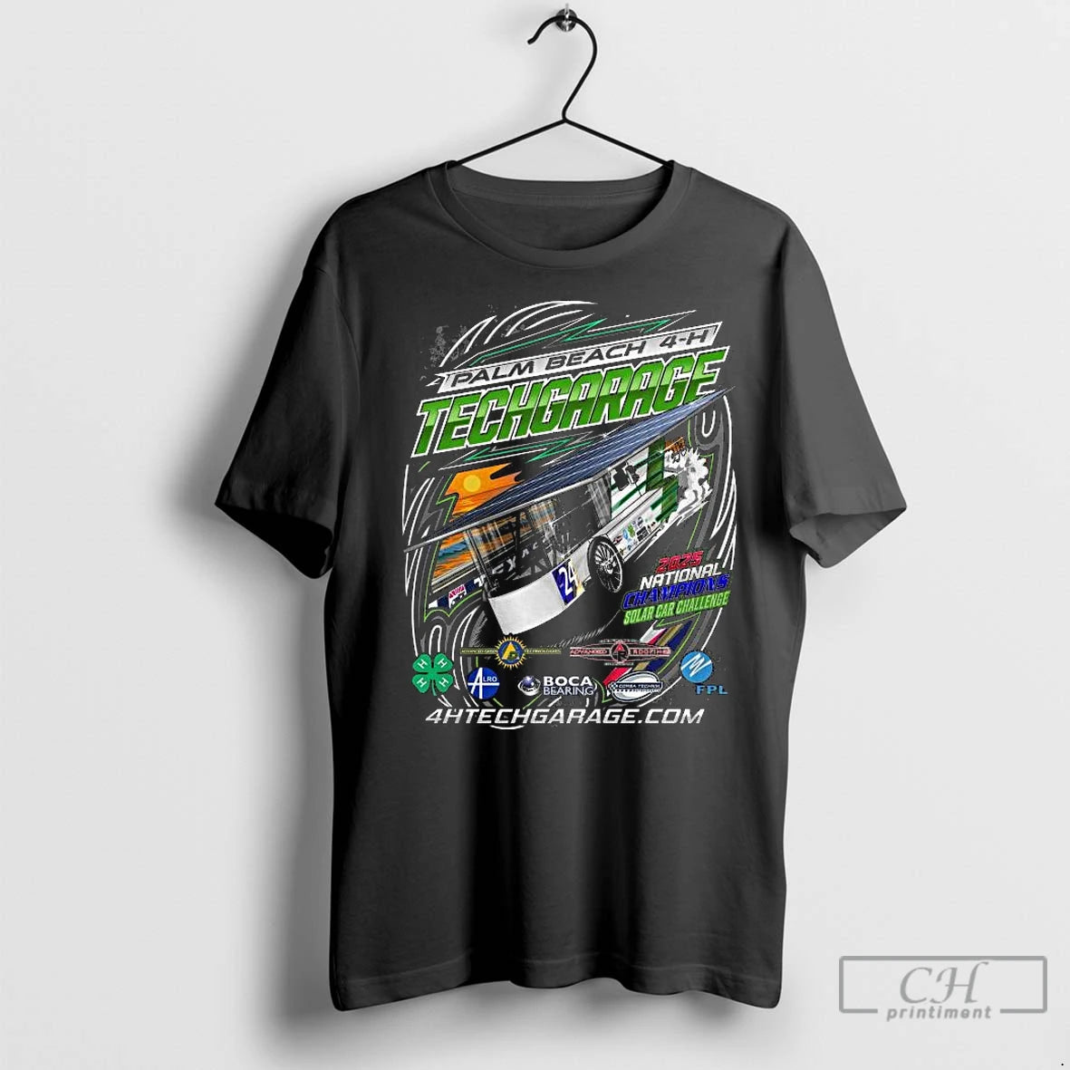 Premium Palm Beach 4 H Techgarage 2025 National Champions Solar Car Challenge Long Sleve Shirt Hoodie Sweatshirt
