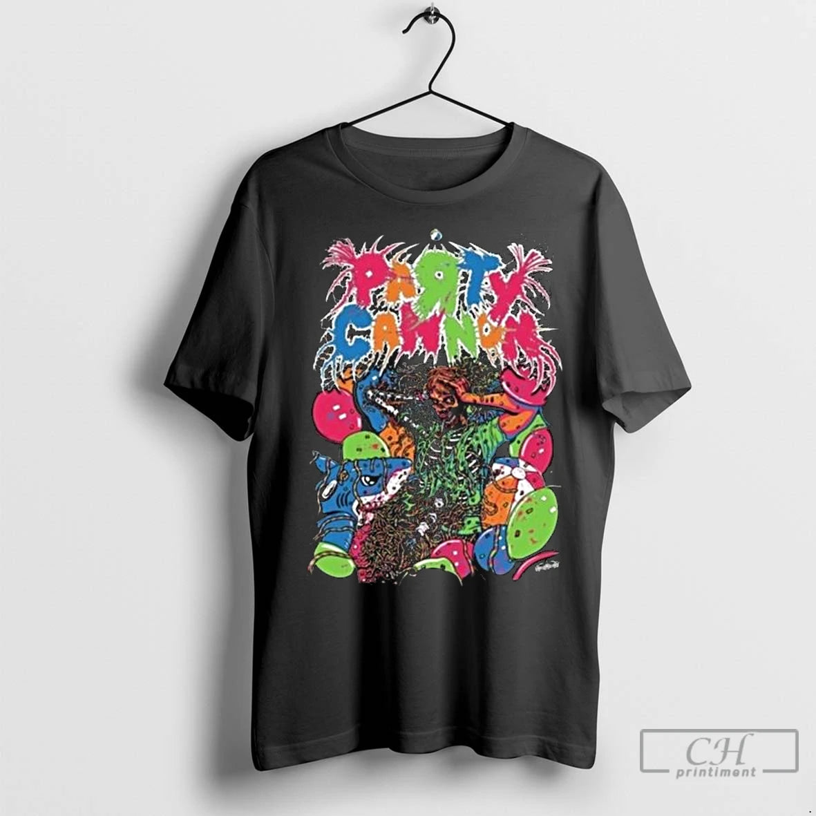 Premium Party Theme Gore Art Neon Cartoon Chaos Extreme Metal Long Sleve Shirt Hoodie Sweatshirt | PurePodTees.com