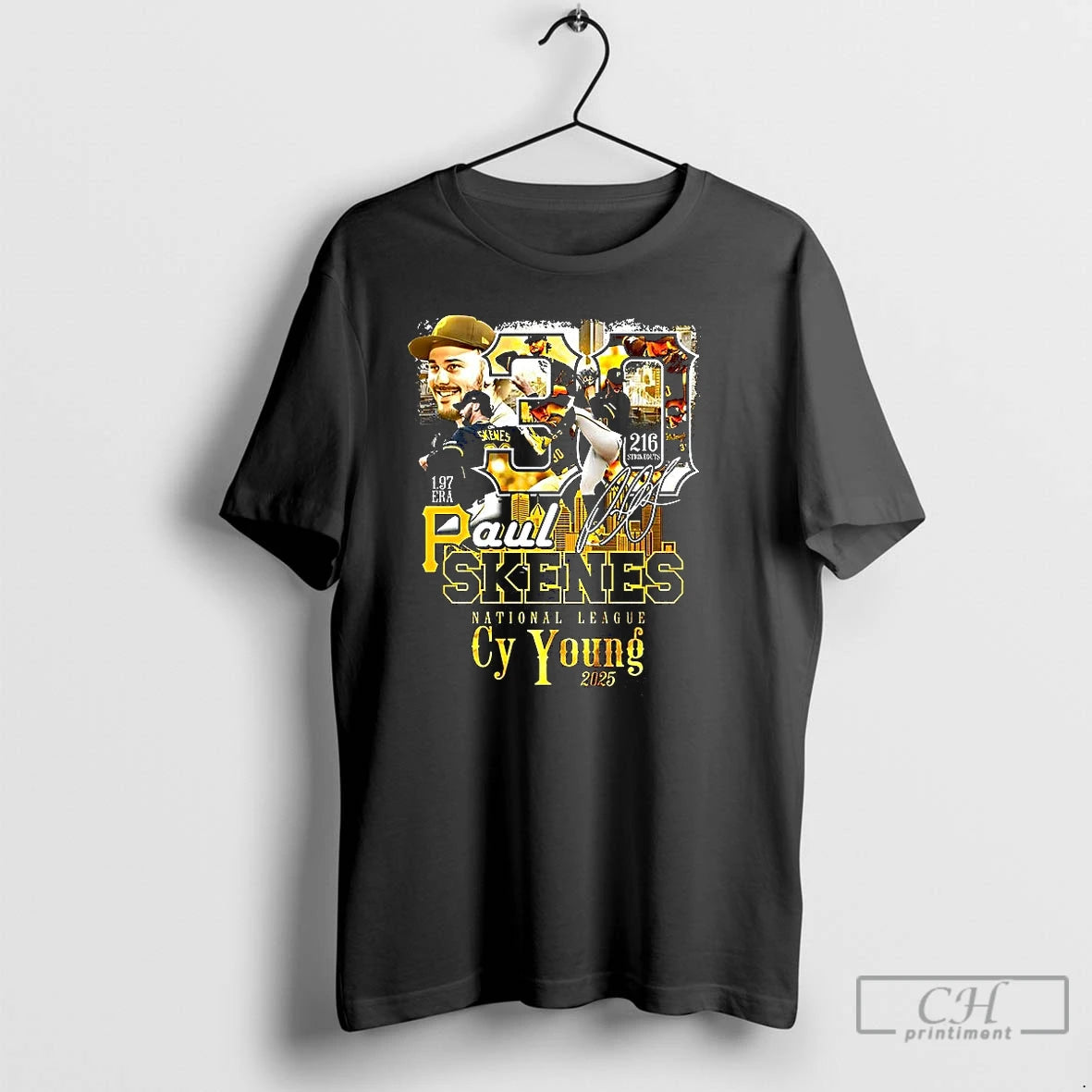 Premium Paul Skenes Pittsburgh Pirates 2025 National League Cy Young Signature Shirt Hoodie Sweatshirt | PurePodTees.com