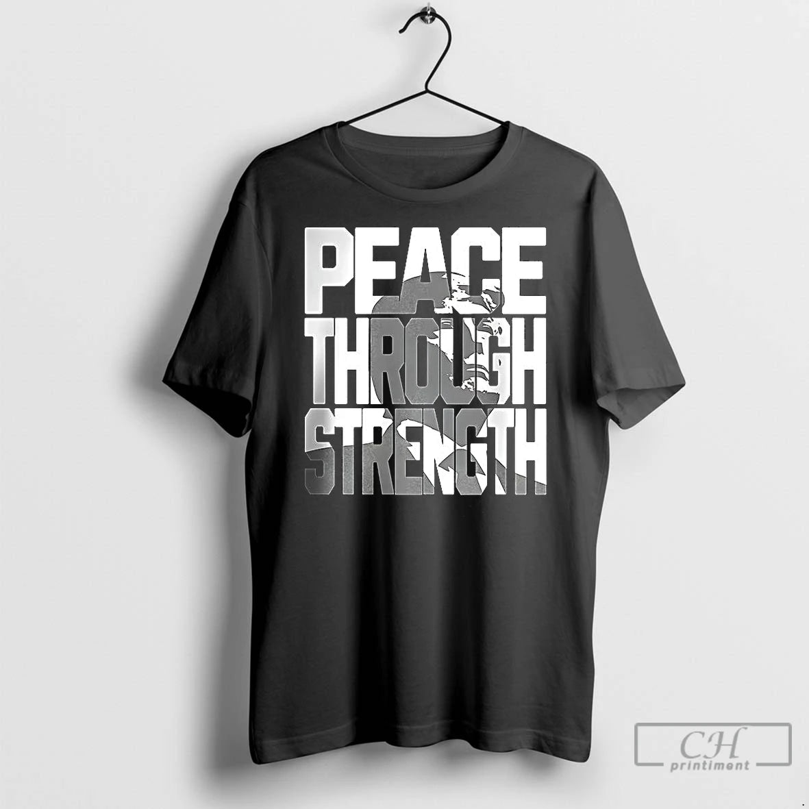 Premium Peace Through Strength Trump In Wording Shirt Hoodie Sweatshirt | PurePodTees.com