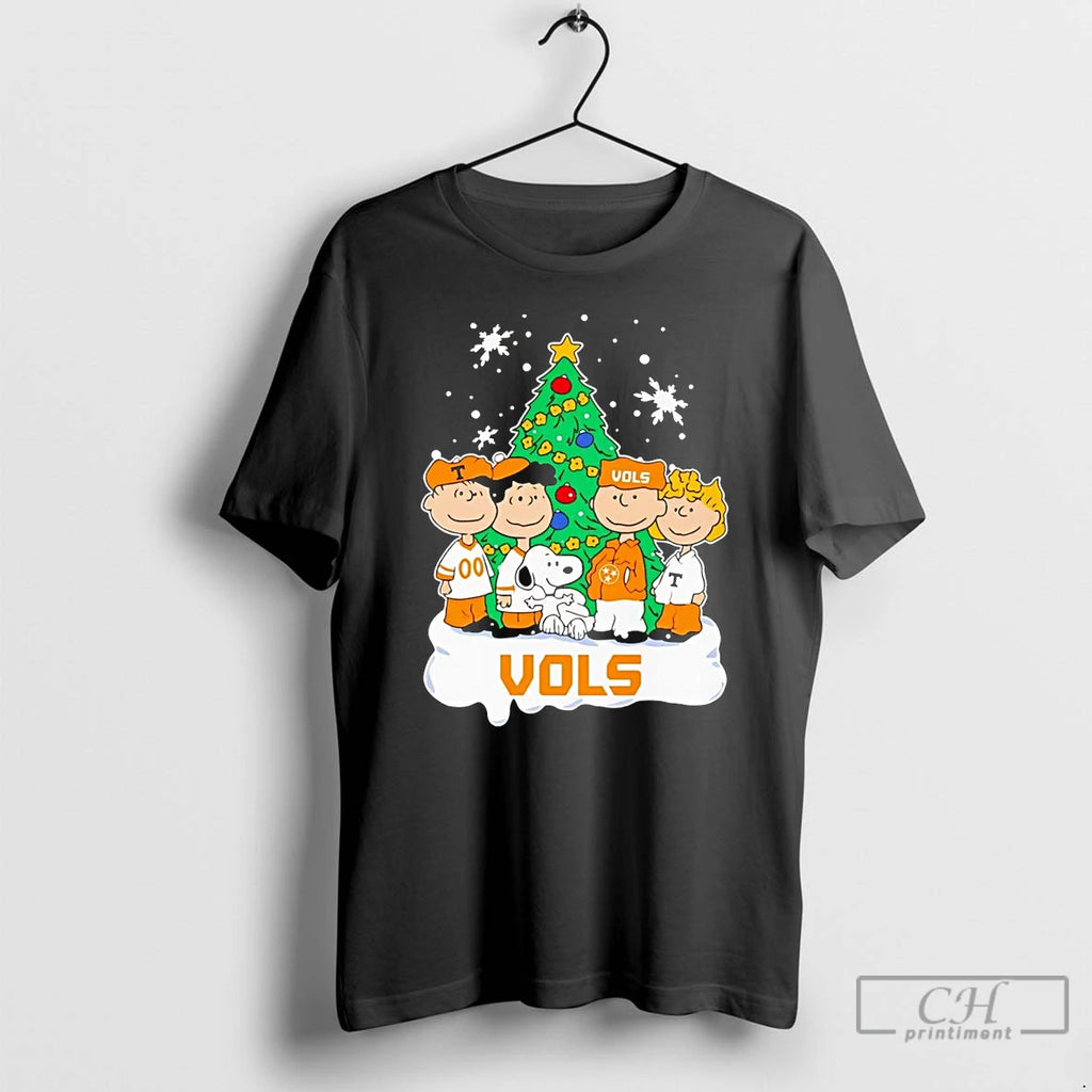 Premium Peanuts Characters Tennessee Volunteers Christmas Tree T Shirts Hoodie Sweatshirt | PurePodTees.com