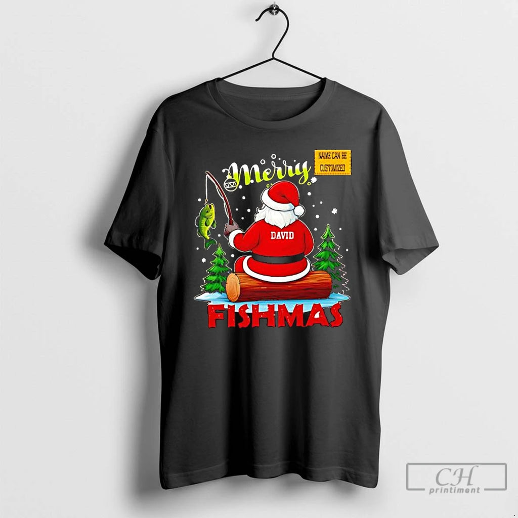 Premium Personalized Christmas Fishing Merry Fishmas T Shirts Hoodie Sweatshirt | PurePodTees.com