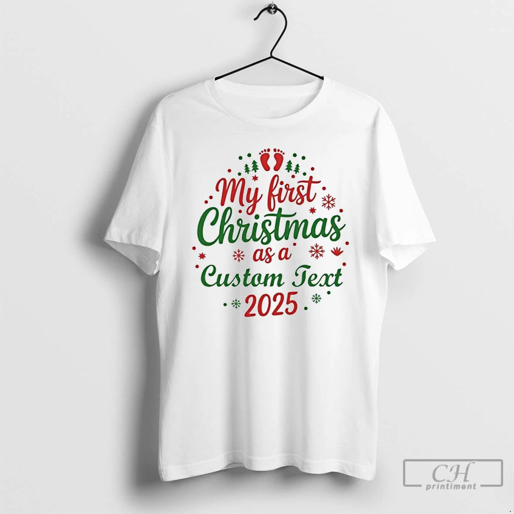 Premium Personalized My First Christmas Of Family Matching 2025 Custom T Shirts Hoodie Sweatshirt | PurePodTees.com