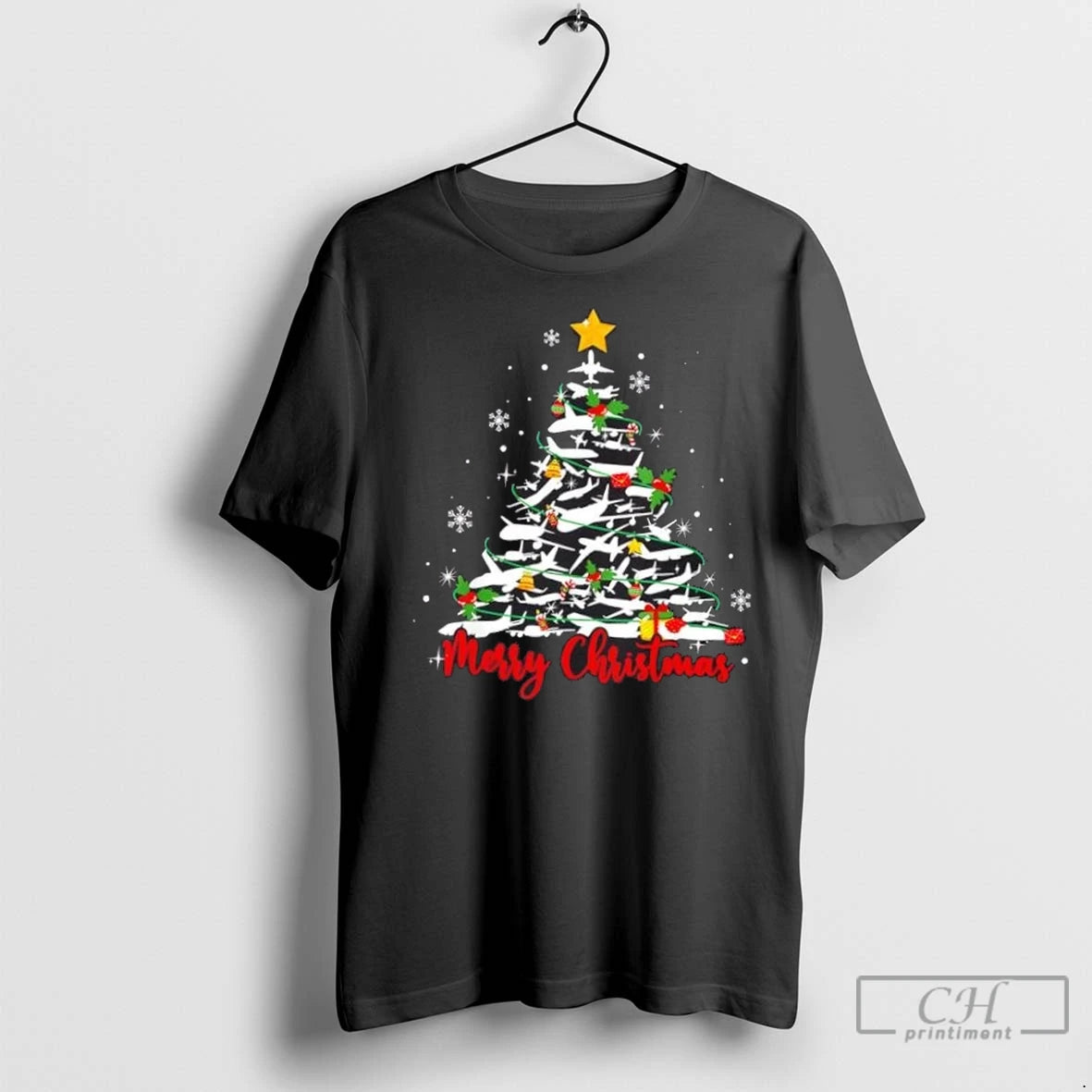 Premium Pilot Airplane Christmas Tree Likely Shirt Hoodie Sweatshirt | PurePodTees.com