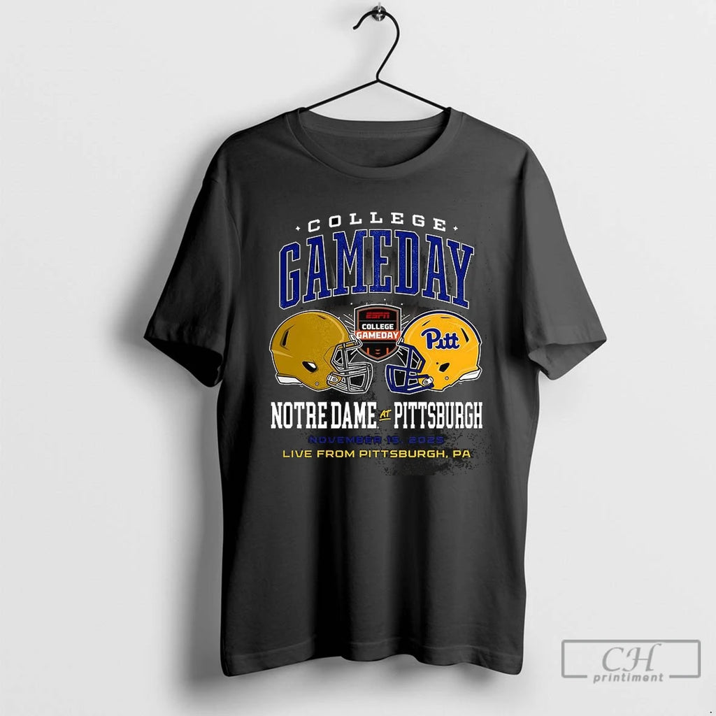 Premium Pitt Panthers Vs Notre Dame Fighting Irish Gameday College 2025 Helmet Shirt Hoodie Sweatshirt | PurePodTees.com