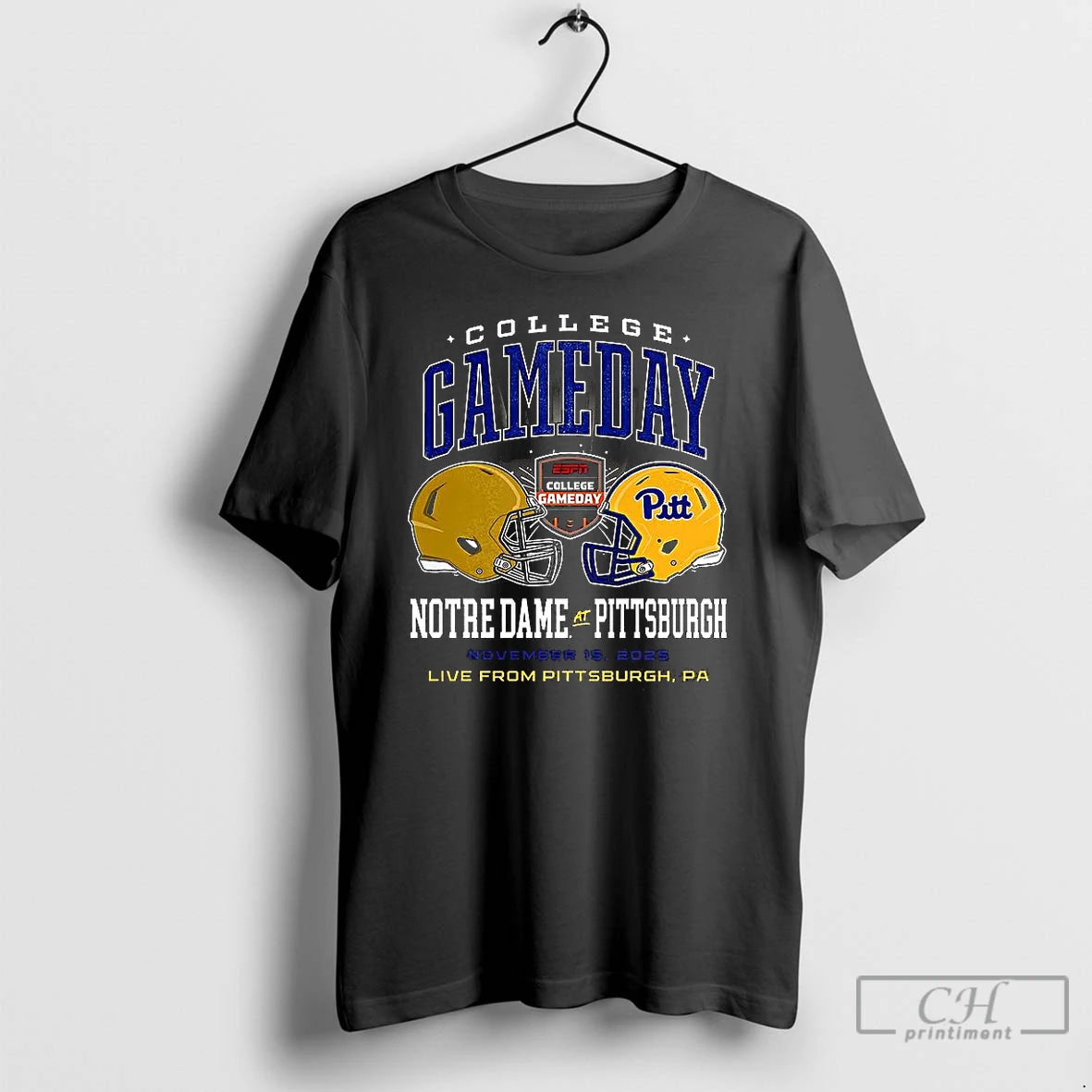 Premium Pitt Panthers Vs Notre Dame Fighting Irish Gameday College 2025 Helmet T Shirts Hoodie Sweatshirt | PurePodTees.com