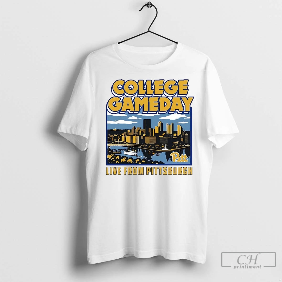 Premium Pittsburgh Panthers College Gameday City Skyline Shirt Hoodie Sweatshirt | PurePodTees.com