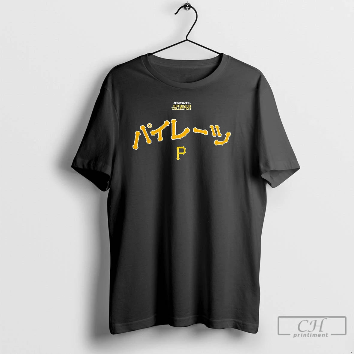 Premium Pittsburgh Pirates Hyperfly Katakana Logo T Shirts Hoodie Sweatshirt | PurePodTees.com