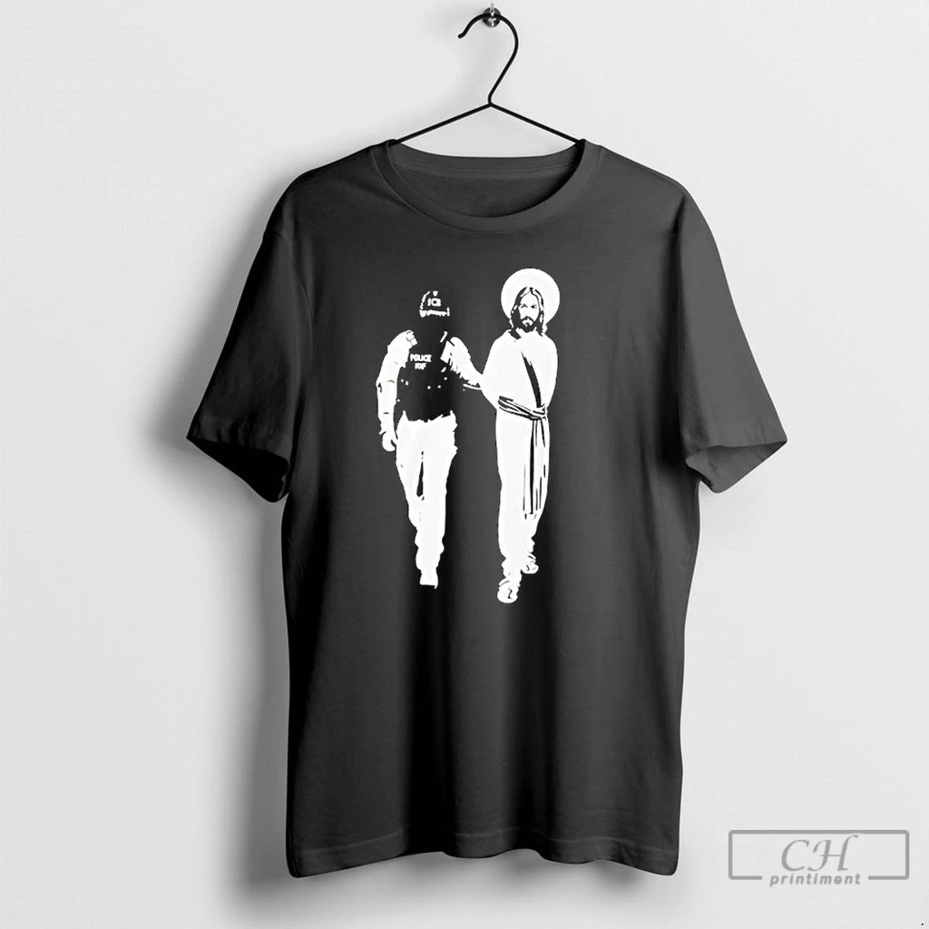 Premium Police Arrested Jesus Ice Detaining Jesus T Shirts Hoodie Sweatshirt | PurePodTees.com