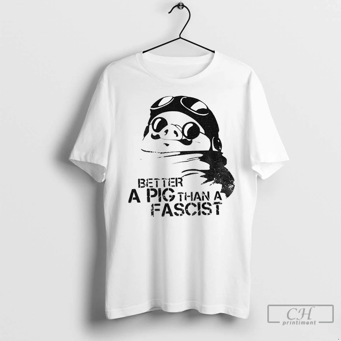 Premium Porco Rosso Better A Pig Than A Fascist Political Statement Shirt Hoodie Sweatshirt | PurePodTees.com