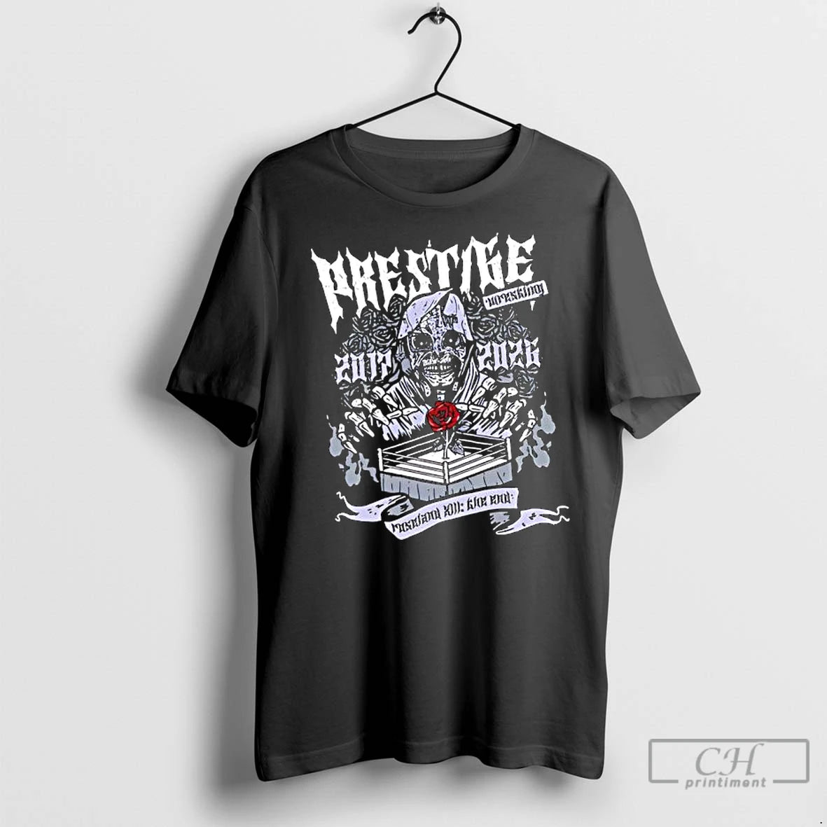Premium Prestige Wrestling The End Is Near Roseland Xiii Event Skeletal Figure Design Shirt Hoodie Sweatshirt