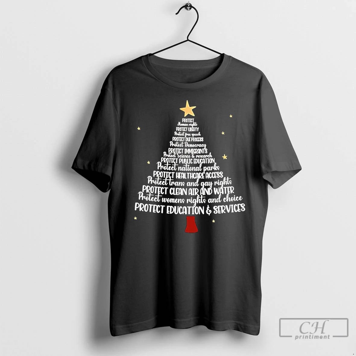 Premium Protect Democracy Christmas Tree Shirt Hoodie Sweatshirt | PurePodTees.com