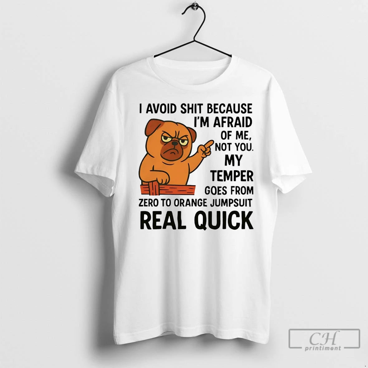Premium Pug I Avoid Shit Because Im Afraid Of Me Shirt Hoodie Sweatshirt | PurePodTees.com