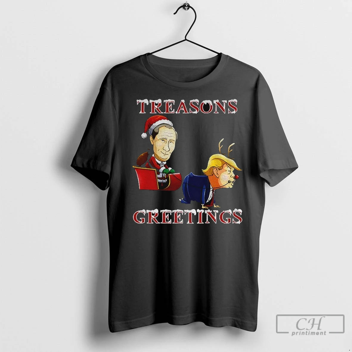 Premium Putin Vs Donald Trump Treasons Greetings Merry Christmas Meme Shirt Hoodie Sweatshirt | PurePodTees.com