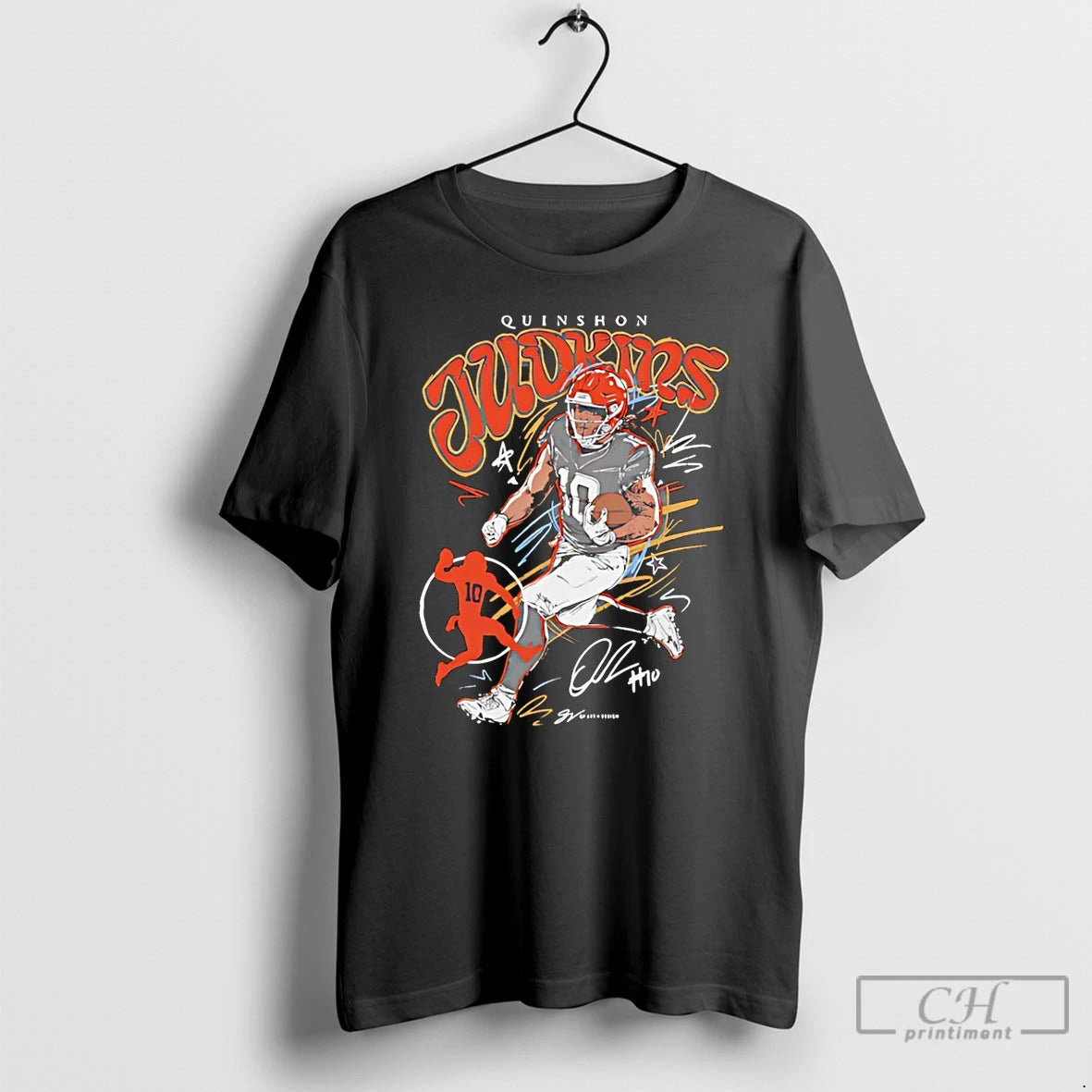 Premium Quinshon Judkins Cleveland Browns Scribble Signature Vintage T Shirts Hoodie Sweatshirt | PurePodTees.com