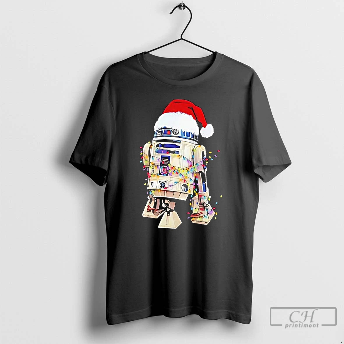 Premium R2 D2 Geeky Robot Santa Hat Christmas Shirt Hoodie Sweatshirt | PurePodTees.com